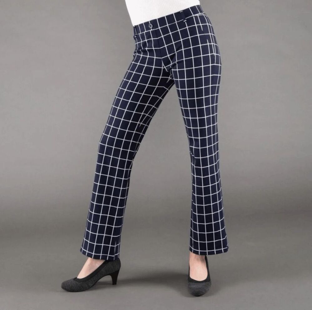 New Betabrand Macro Grid Bootcut Dress Pant Yoga Pants Large